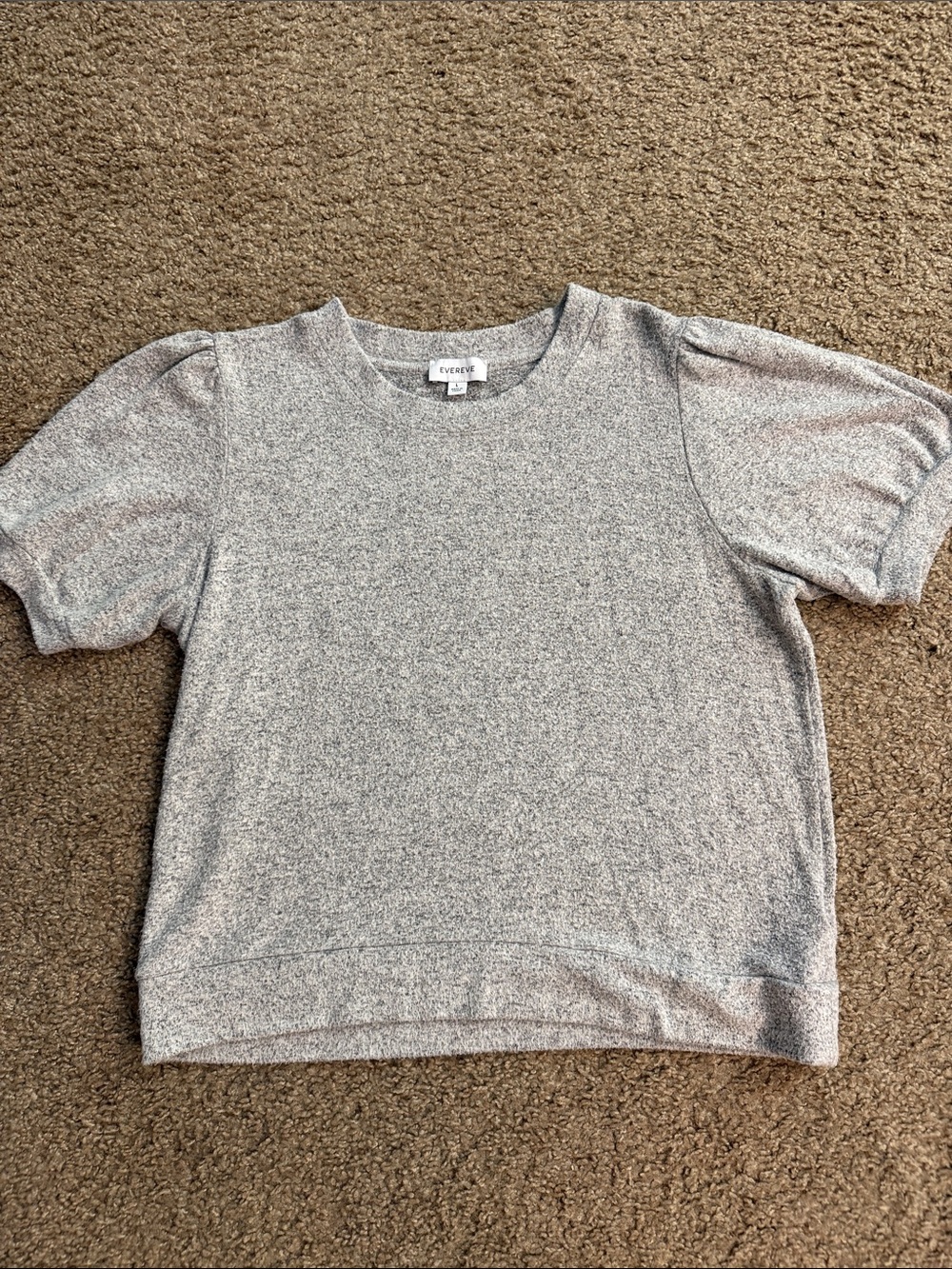 Evereve Heather Gray Short Sleeve Knit Top